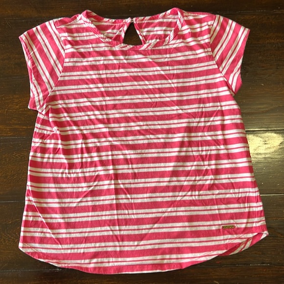 Nautica vibrant Pink and White Striped Tee - Picture 1 of 5